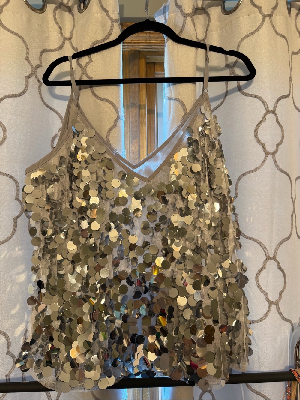 Boohoo Light Gray/Silver Satin-Trim Top